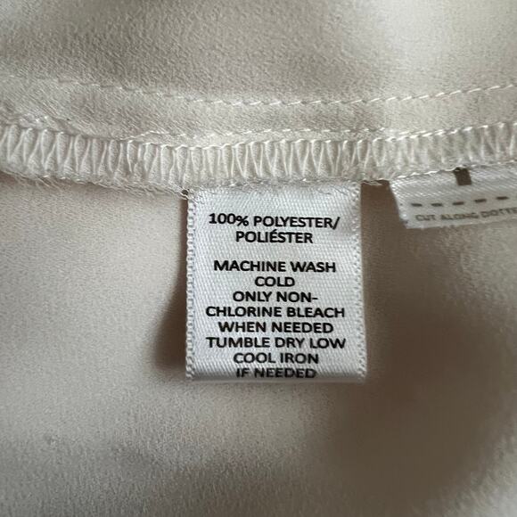 Ann Taylor Loft Ivory Semi Sheer Long Sleeve Top, M - Picture 4 of 4